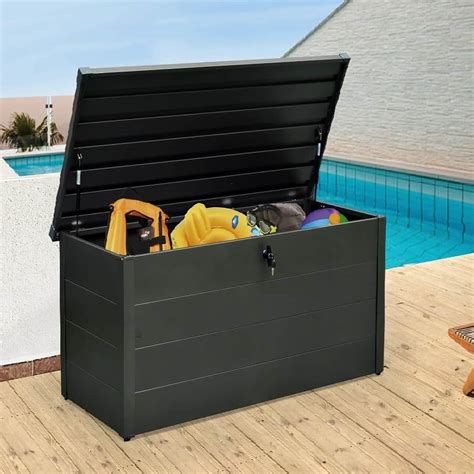 metal storage deck box|large outdoor metal storage boxes.